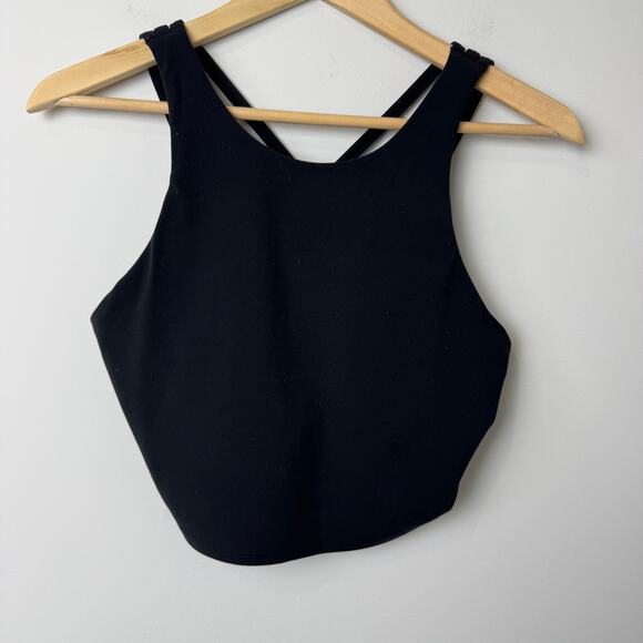 Athleta Black Caged Back Conscious Strappy Crop Bra - Size Medium - Picture 3 of 7